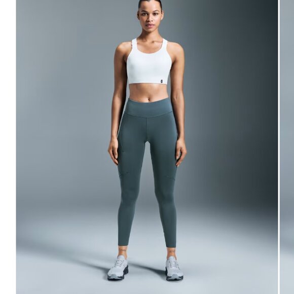 On Running Performance Tights Leggings in Blue Green - Picture 1 of 8